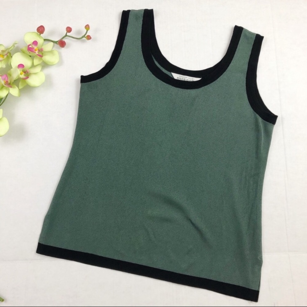 Misook Two Tone Career Knit Top Women’s, Small Petite